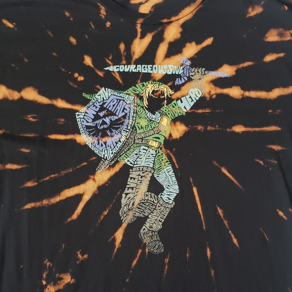 Zelda Link Graphic Bleach Dyed Tee - Picture 2 of 5